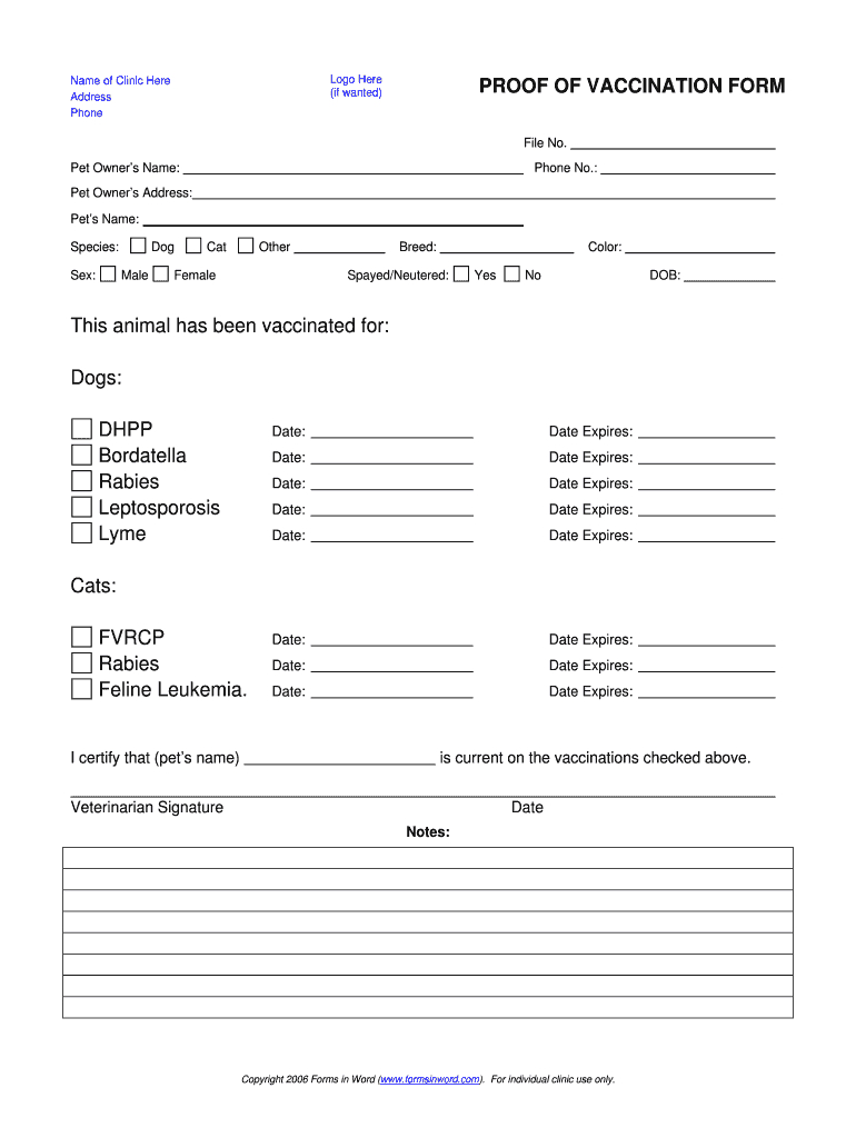 Proof Vaccination Dog – Fill Online, Printable, Fillable Regarding Certificate Of Vaccination Template