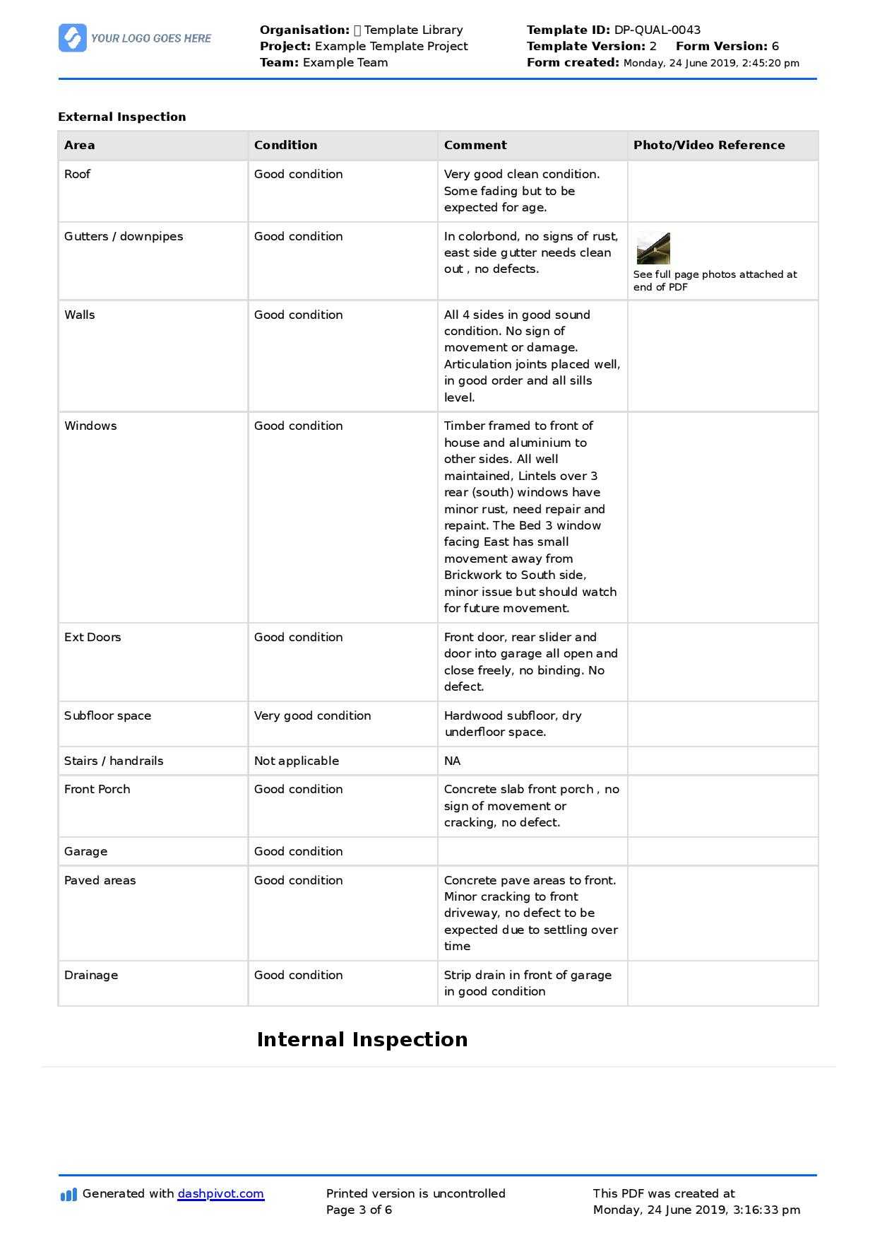 Property Inspection Report Template (Free And Customisable) Pertaining To Property Management Inspection Report Template
