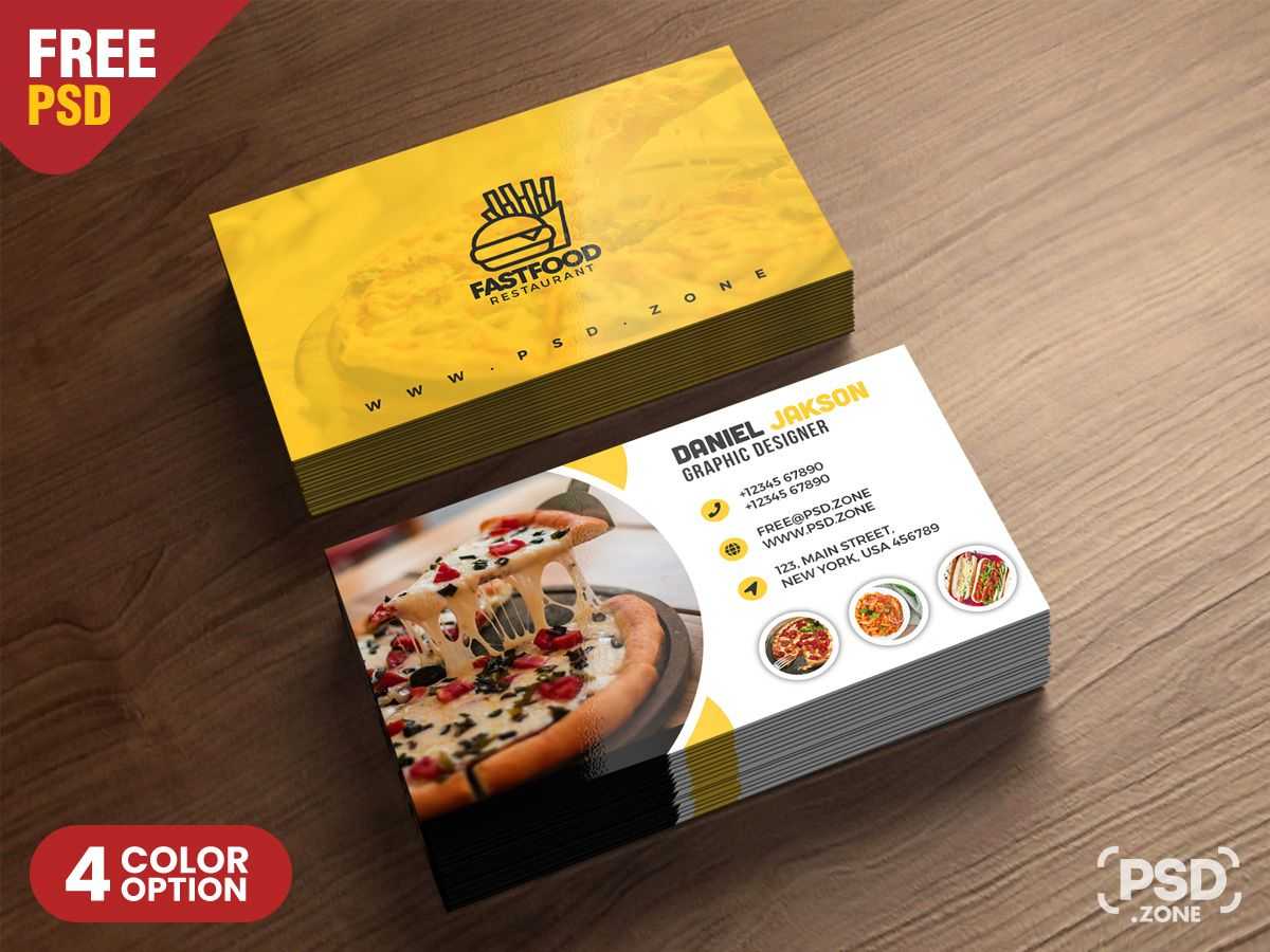 Psd Fast Food Restaurant Business Card Design | Freebie Regarding Restaurant Business Cards Templates Free