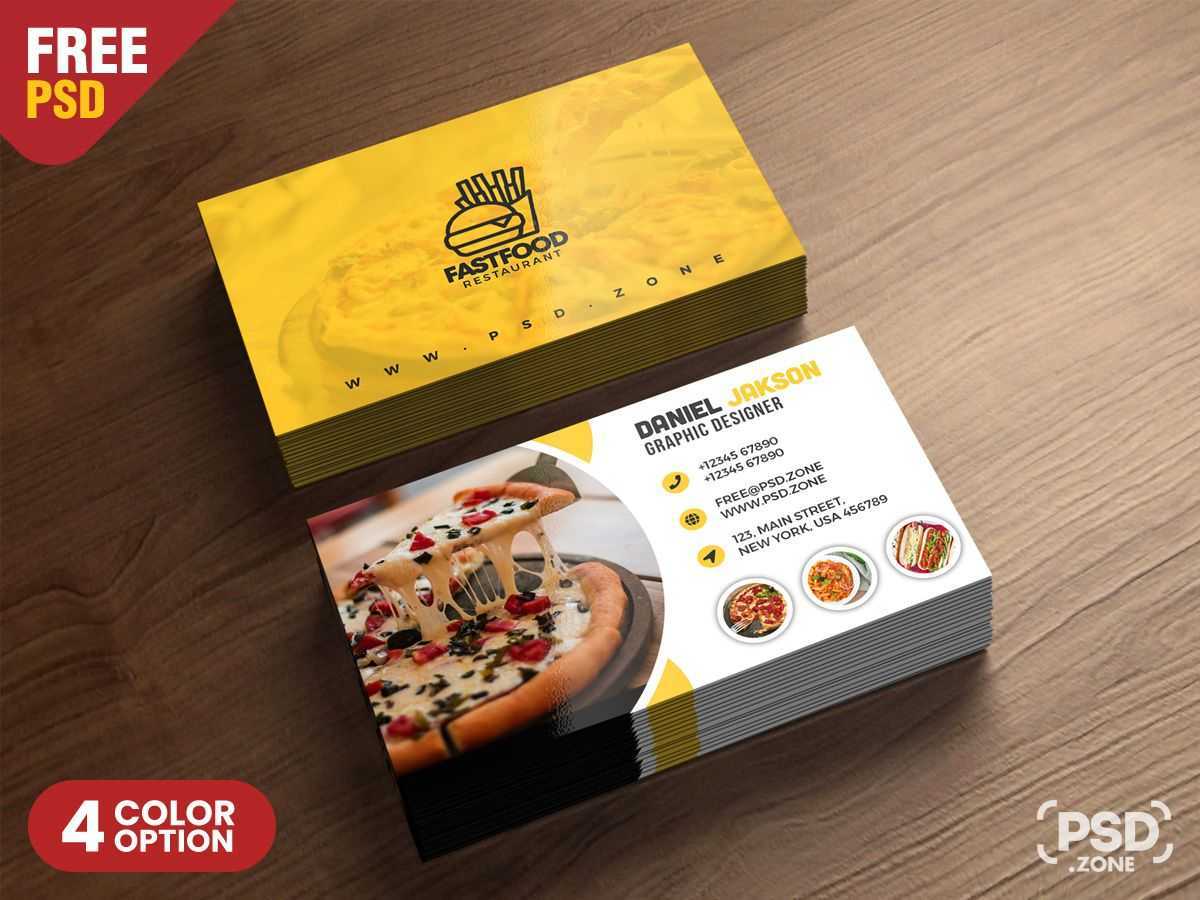 Psd Fast Food Restaurant Business Card Design | Freebie Throughout Food Business Cards Templates Free