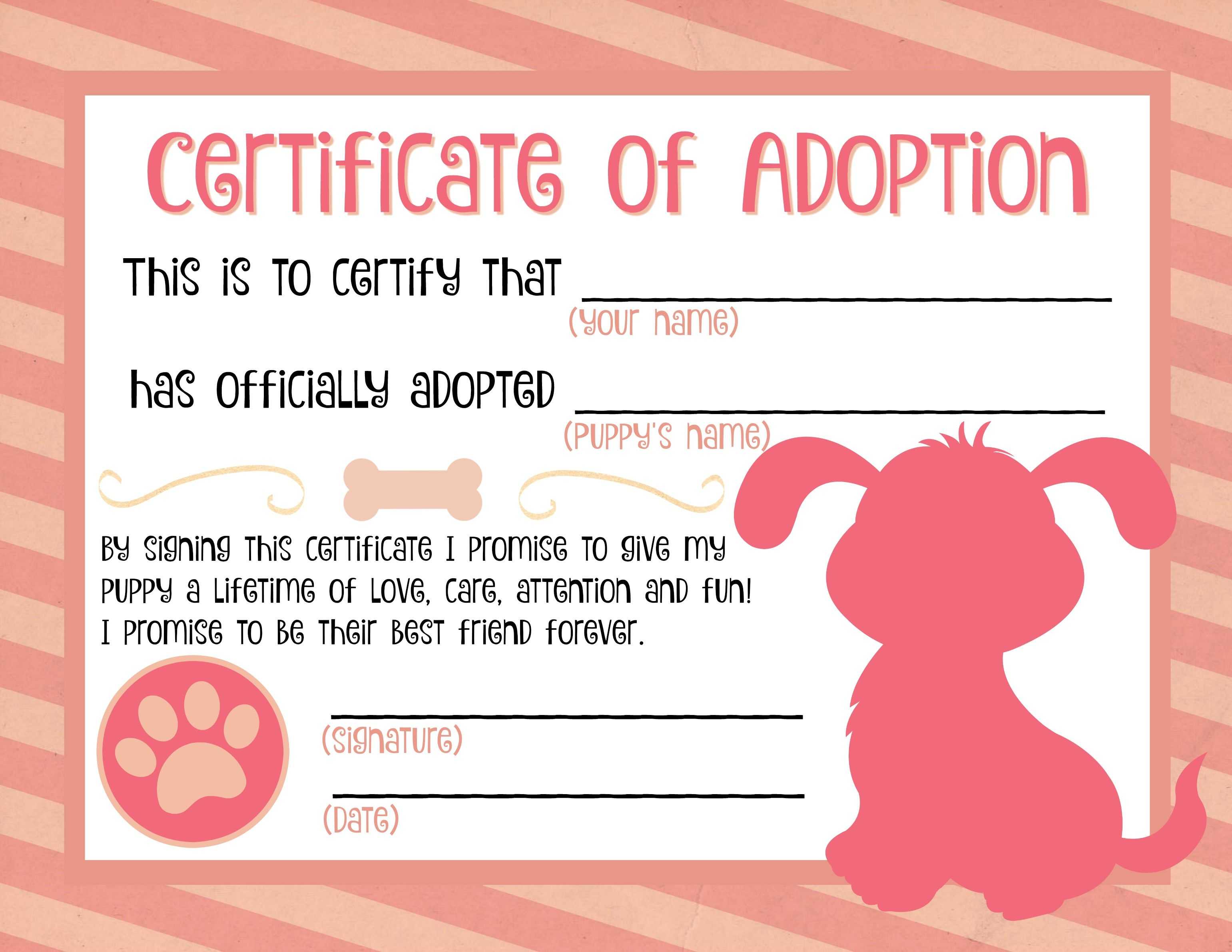 Puppy Adoption Certificate … | Party Ideas In 2019 | Puppy In Toy Adoption Certificate Template
