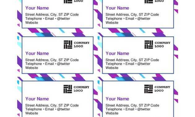 Purple Graphic Business Cards regarding Business Cards Templates Microsoft Word