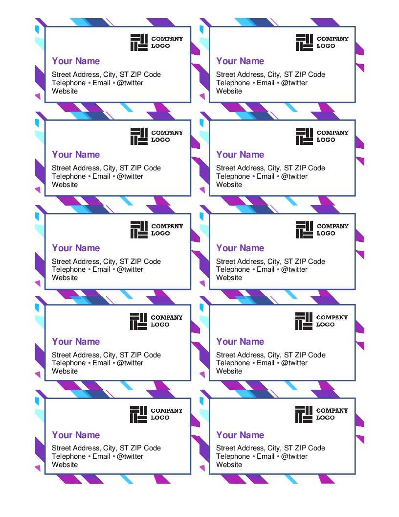 Purple Graphic Business Cards Regarding Business Cards Templates Microsoft Word