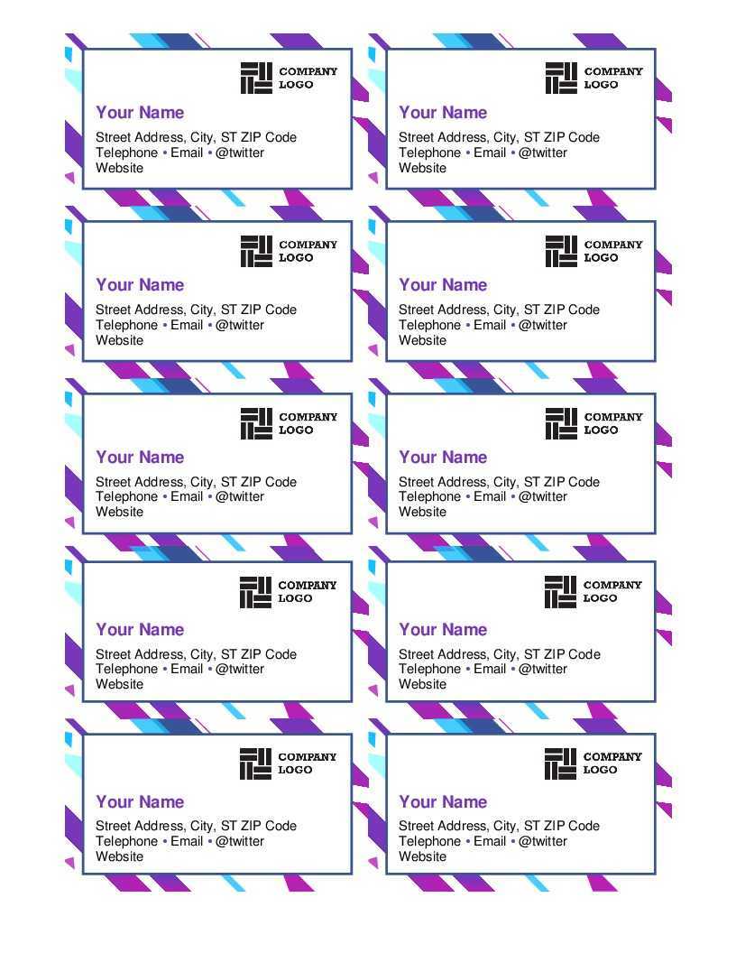 Purple Graphic Business Cards Regarding Business Cards Templates Microsoft Word