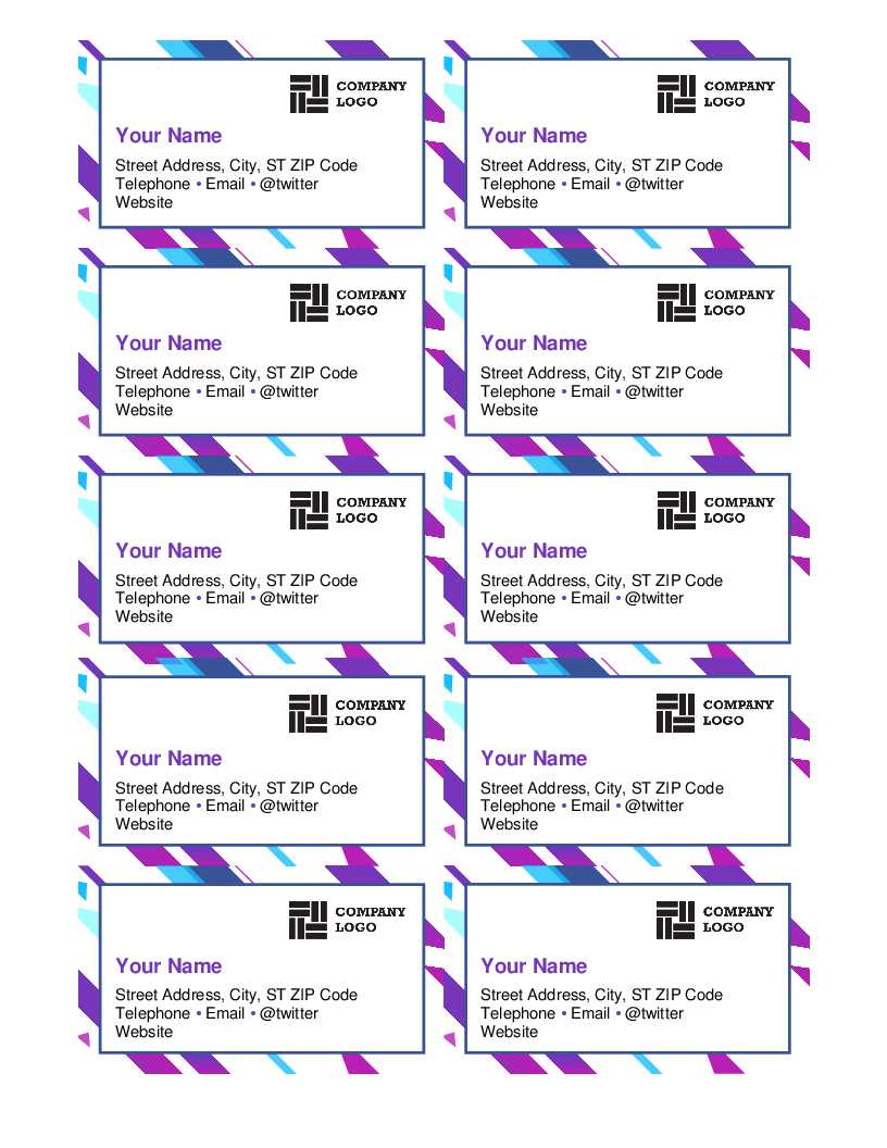 Purple Graphic Business Cards Throughout Template For Cards In Word