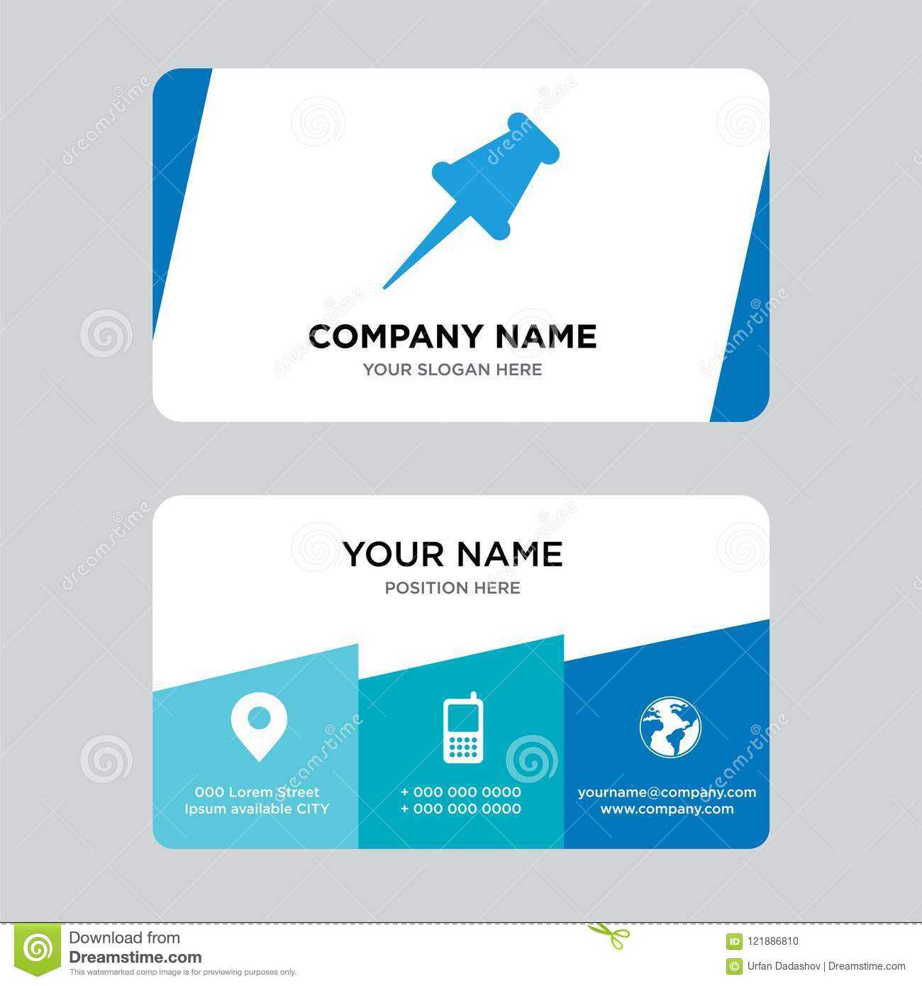 Push Pin Business Card Design Template, Visiting For Your Pertaining To Push Card Template