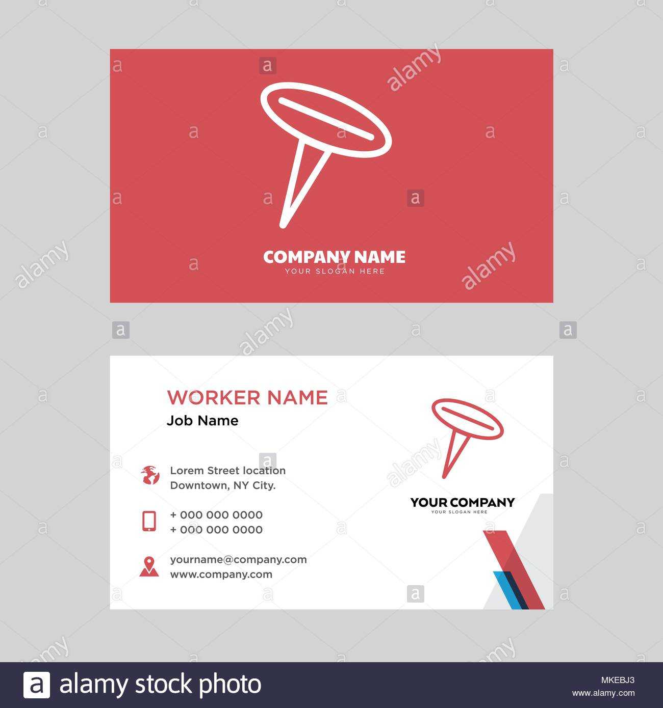 Push Pin Business Card Design Template, Visiting For Your Regarding Push Card Template