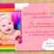 Rainbow First Birthday Invitation Via Etsy. | Photo Birthday Throughout First Birthday Invitation Card Template