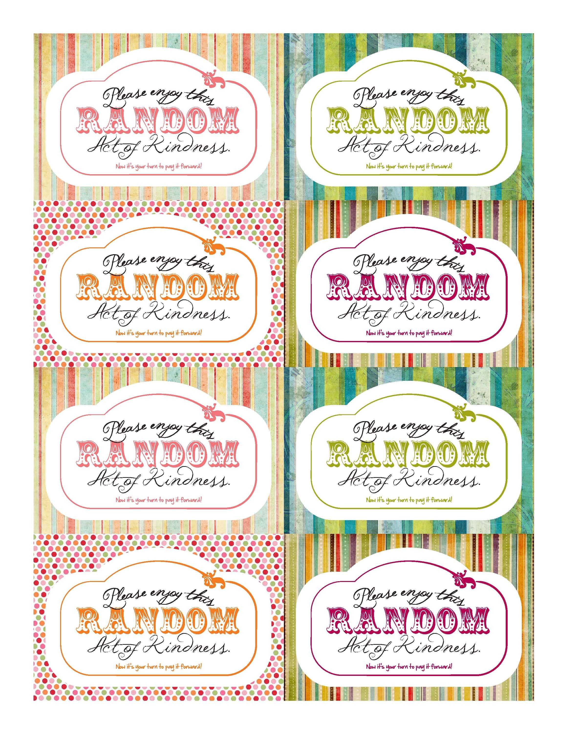 Random Acts Of Kindness Printables | Rack | Kindness Matters Within Random Acts Of Kindness Cards Templates