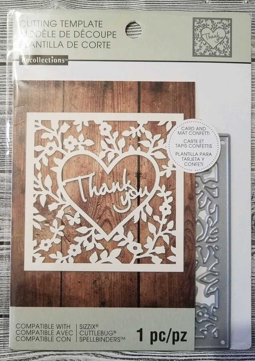 Recollections Cutting Dies Template 542692 Thank You Card Confetti(1 Die)  New For Recollections Card Template