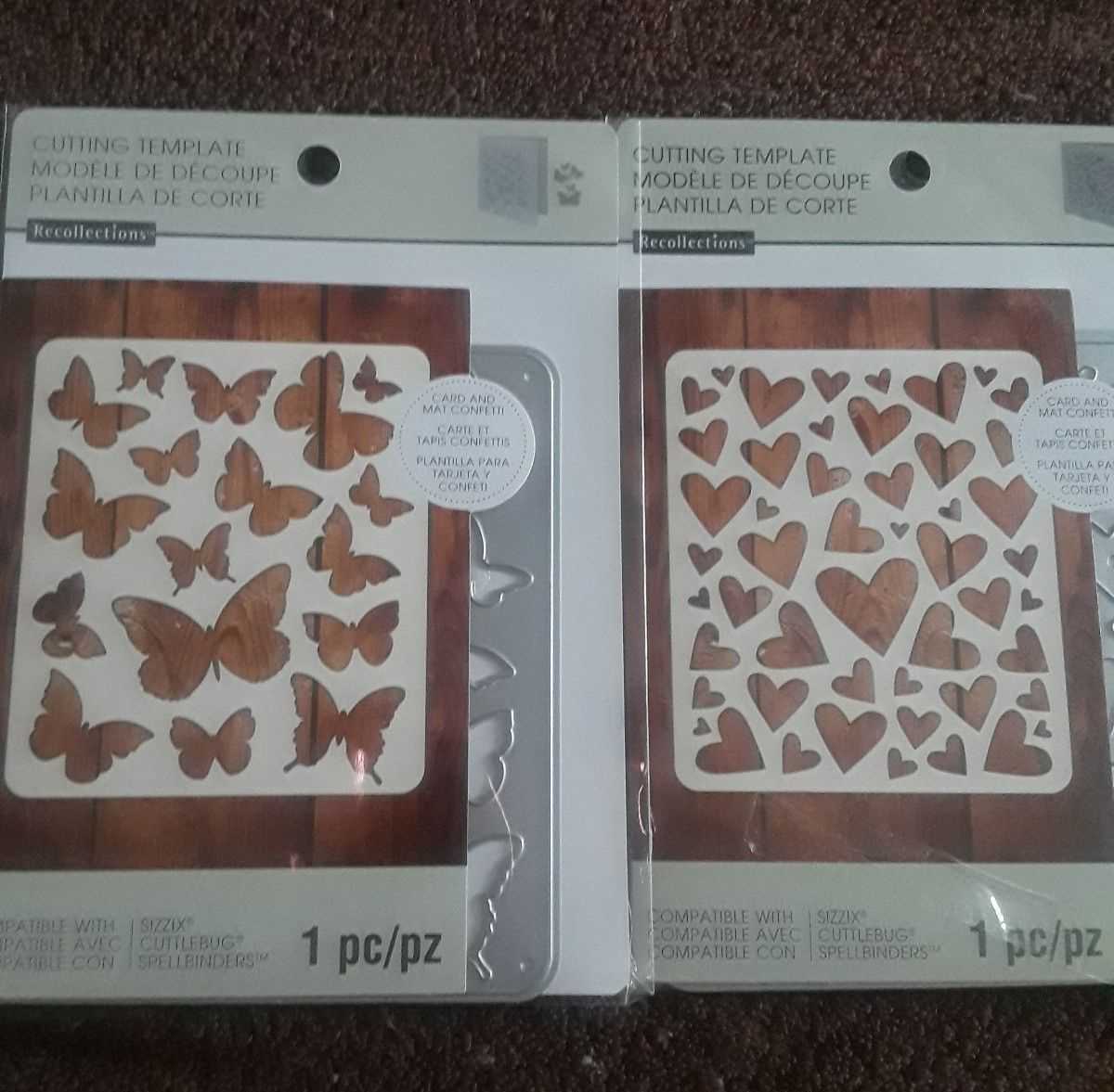 Recollections Cutting Template Butterfly 1 Piece Hearts 1 Piece For Recollections Card Template