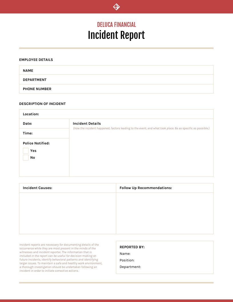 Red Incident Report Template Template – Venngage With What Is A Report Template