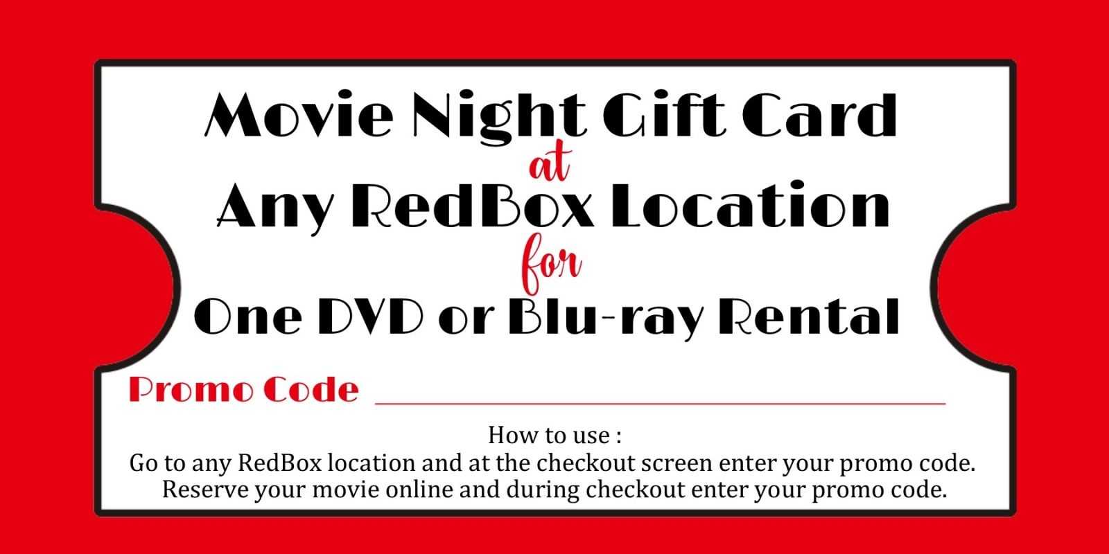 Redbox Movie Gift Tag – Printable File – You Print | Daisy In Movie Gift Certificate Template