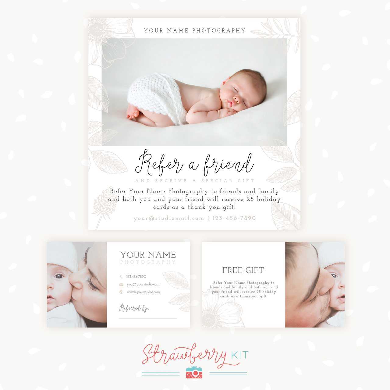 Refer A Friend Photography Template | Bonus Business Cards Pertaining To Referral Card Template Free