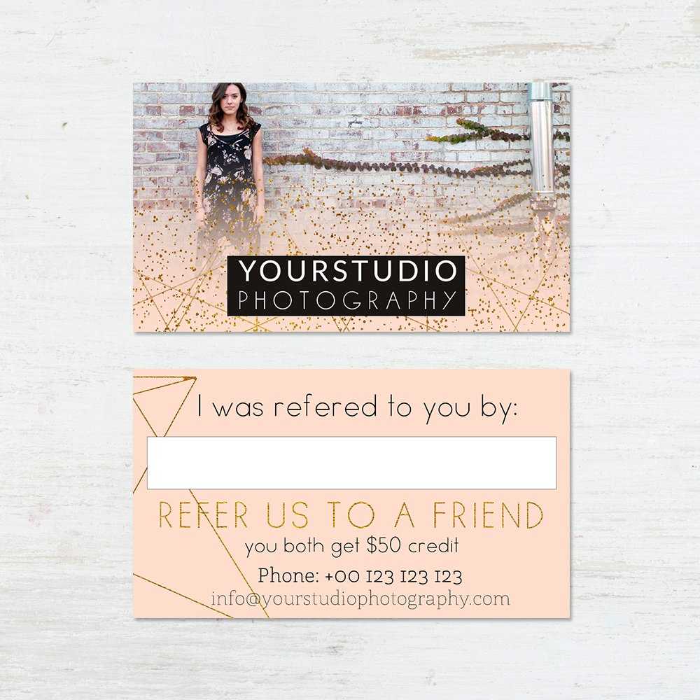 Referral Card Template | Pastel Greetings In Referral Card Template