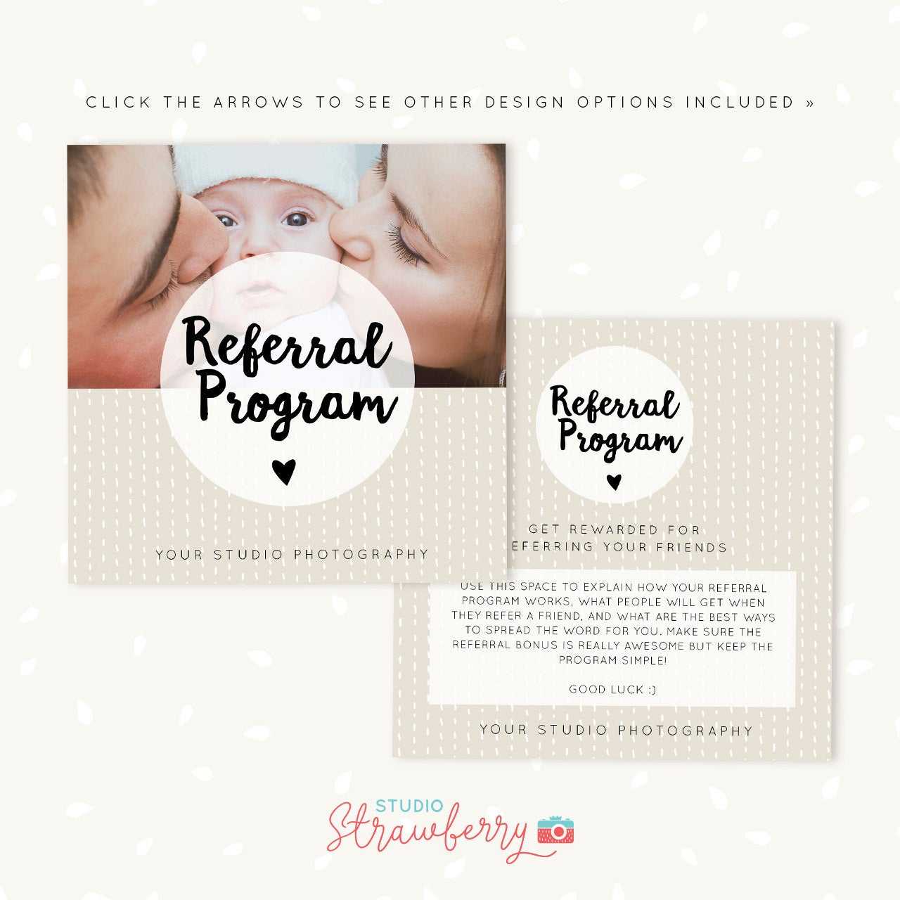 Referral Cards, Referral Card Template, Referral Program, Tell A Friend,  Referral Photoshop Template, Word Of Mouth Marketing Board Psd With Referral Card Template