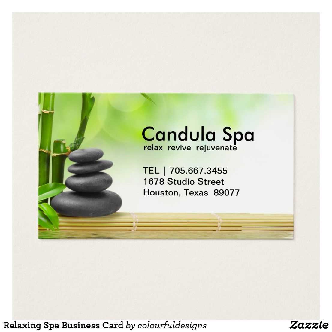 Relaxing Spa Business Card | Zazzle | Business Cards Pertaining To Massage Therapy Business Card Templates