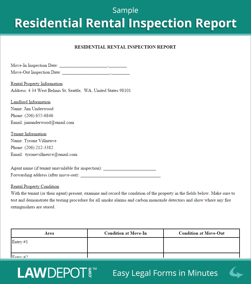 Rental Inspection Report | Property Inspection Checklist Within Property Management Inspection Report Template