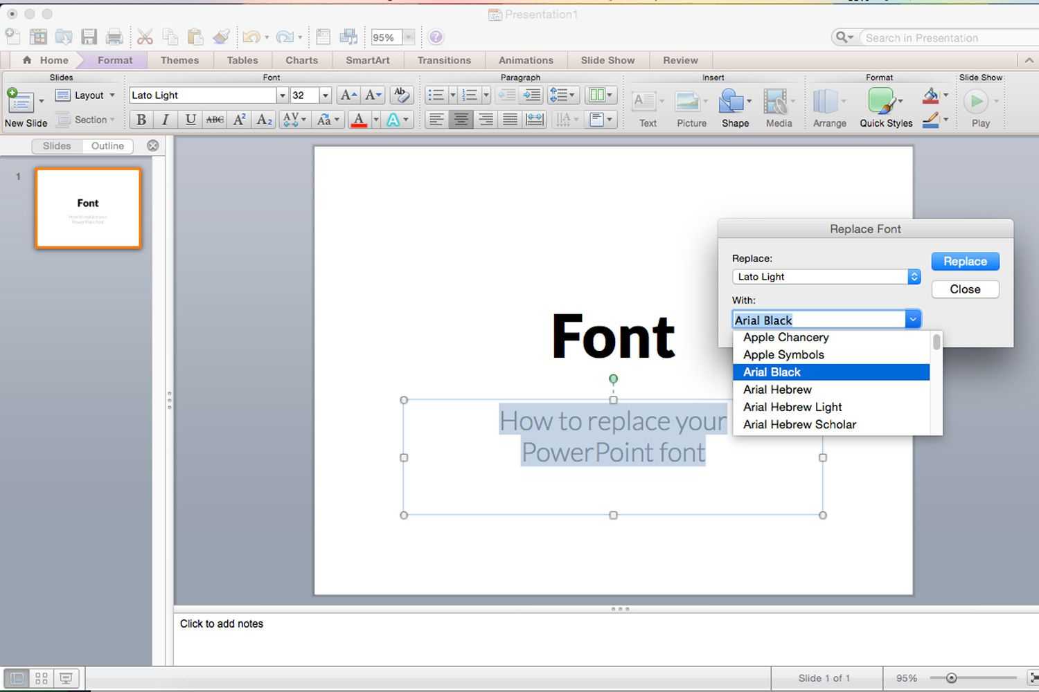 Replacing All The Fonts In My Presentation At One Time Pertaining To Powerpoint Replace Template
