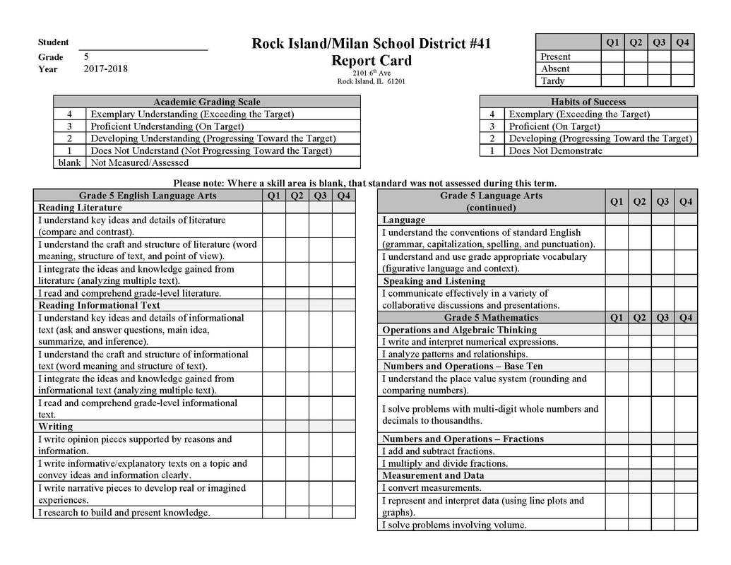 Report Card Examples – Illinois Standards Based Reporting Regarding Soccer Report Card Template