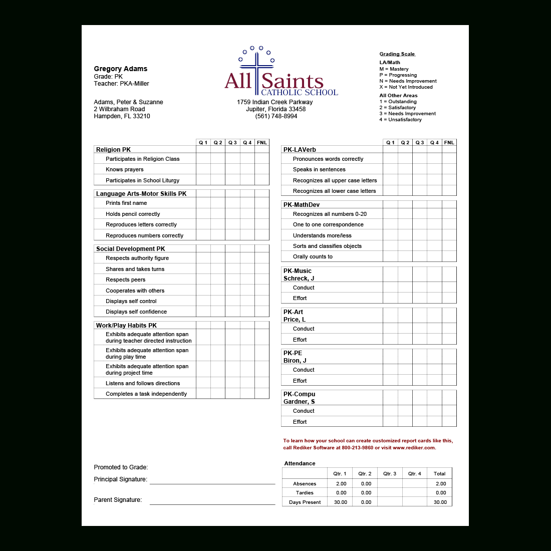 Report Card Software – Grade Management | Rediker Software Regarding High School Report Card Template