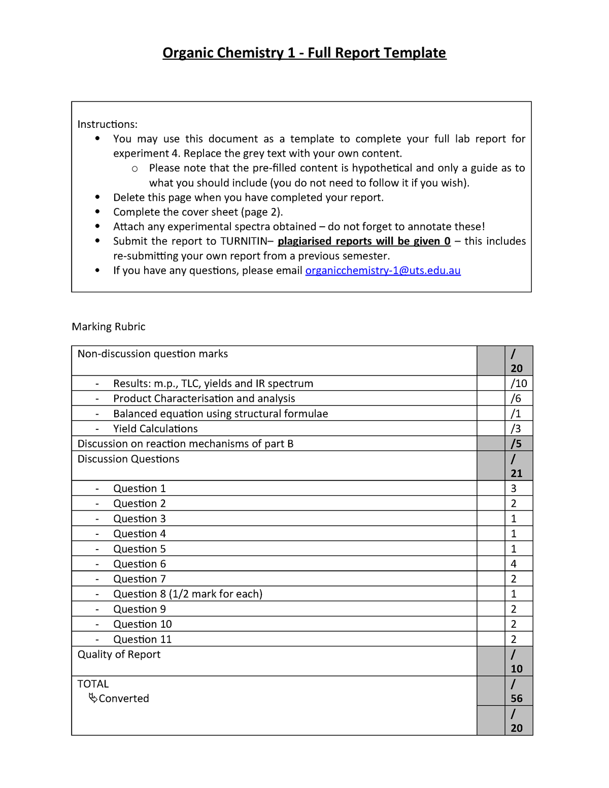 Report Template For Exp 4 Full Report – Curr 320 – Studocu Throughout Ir Report Template