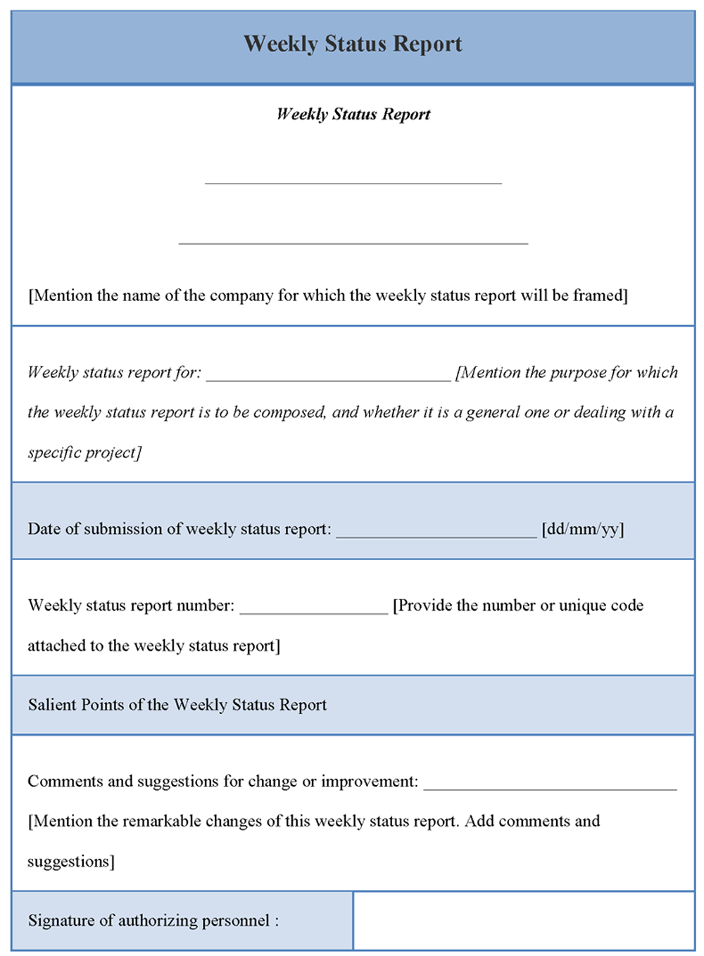 Report Template For Weekly Status Example Of Weekly Status Inside Company Progress Report Template