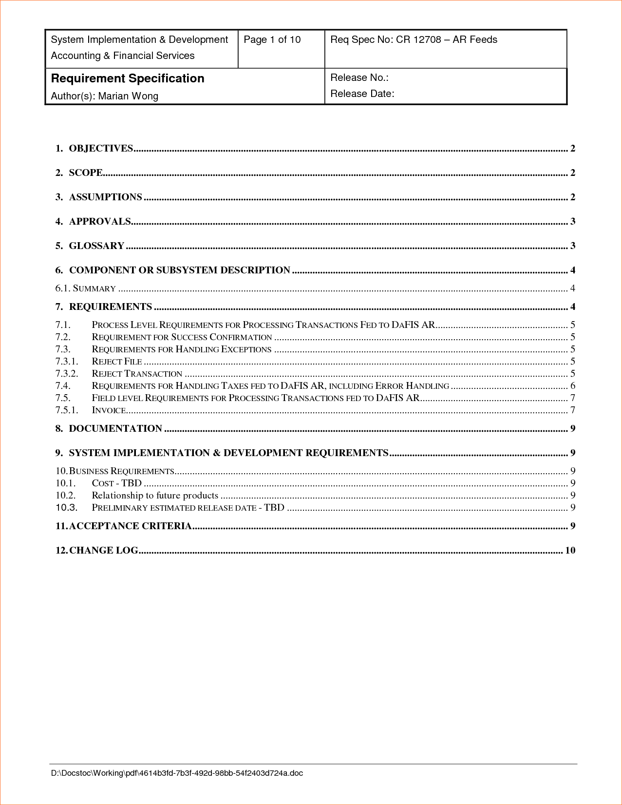 Reports Requirements Template 11 Things To Know About Throughout Report Requirements Document Template
