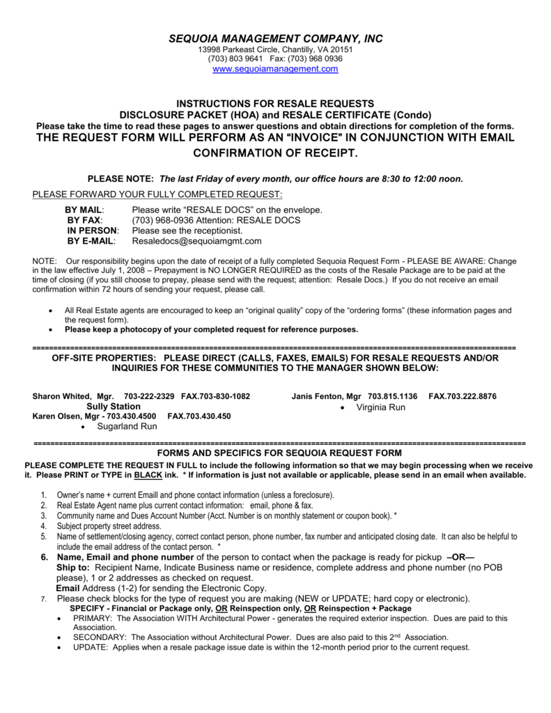 Resale Document Request Form – Centreville Community Foundation Inside Resale Certificate Request Letter Template