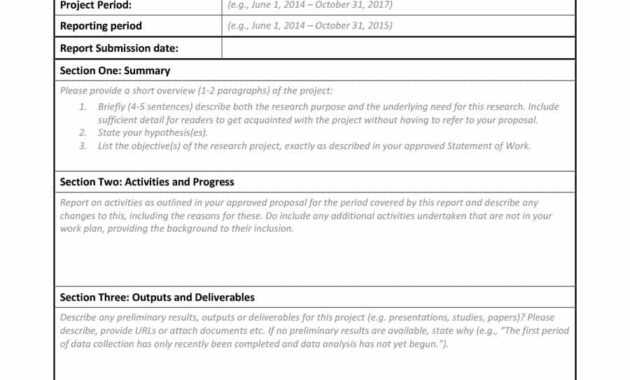 Research Project Progress Report Template - Atlantaauctionco pertaining to Research Project Report Template