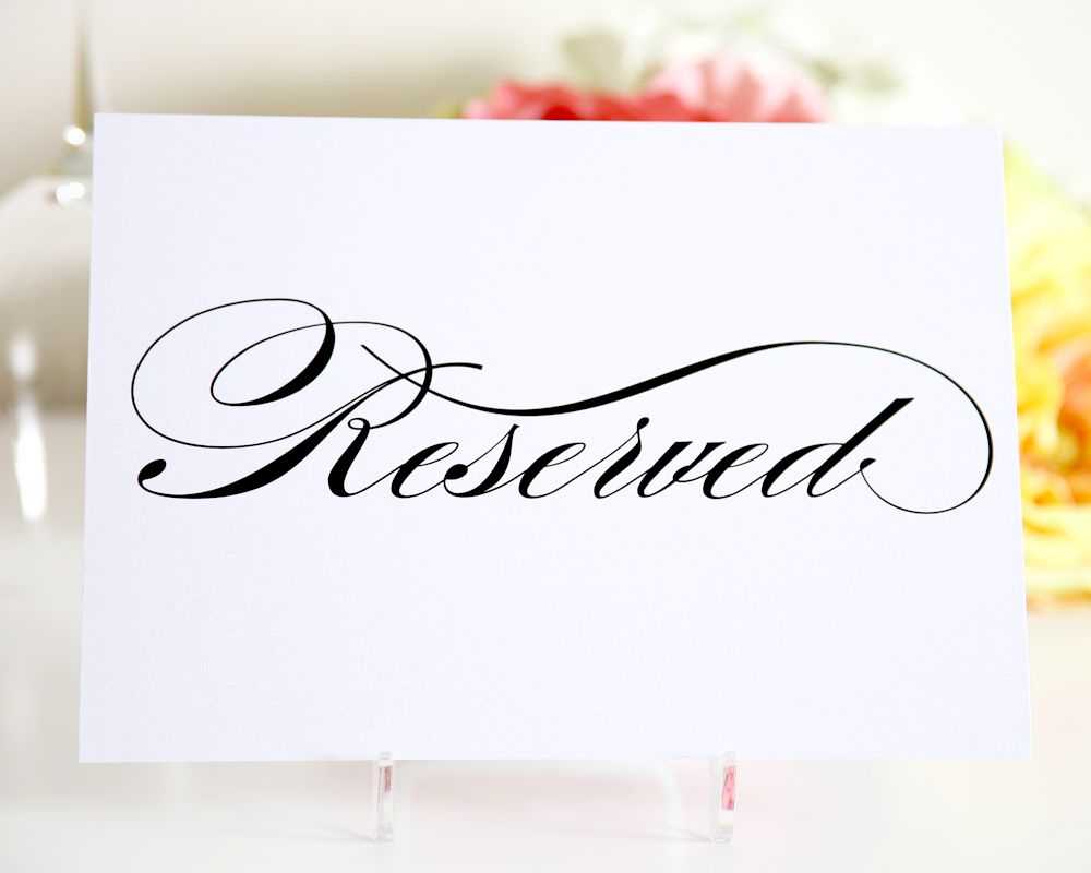 Reserved Sign | Projects To Try | Reserved Signs, Reserved With Reserved Cards For Tables Templates