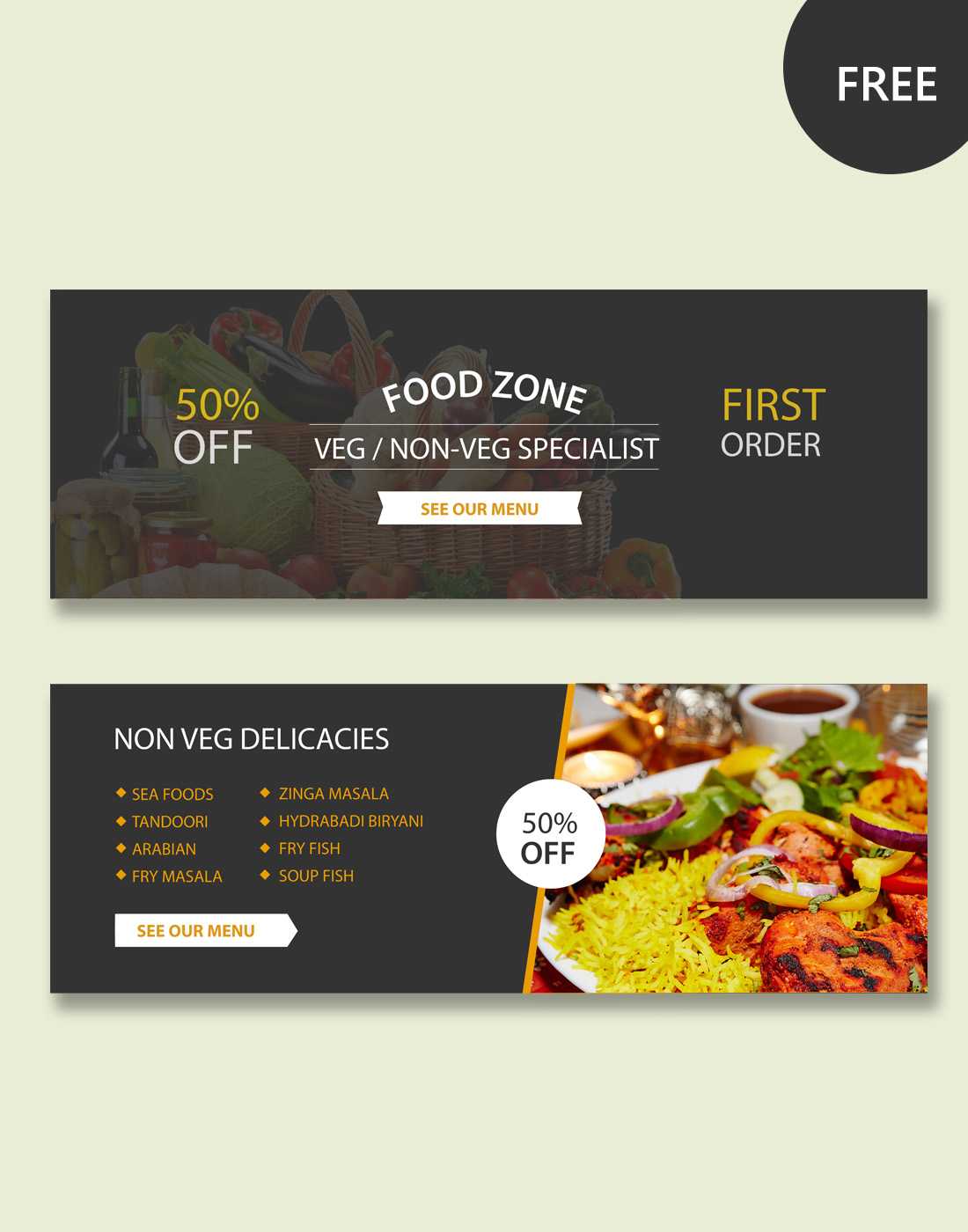 Restaurant Psd Banner Templates Inside Food Banner Template