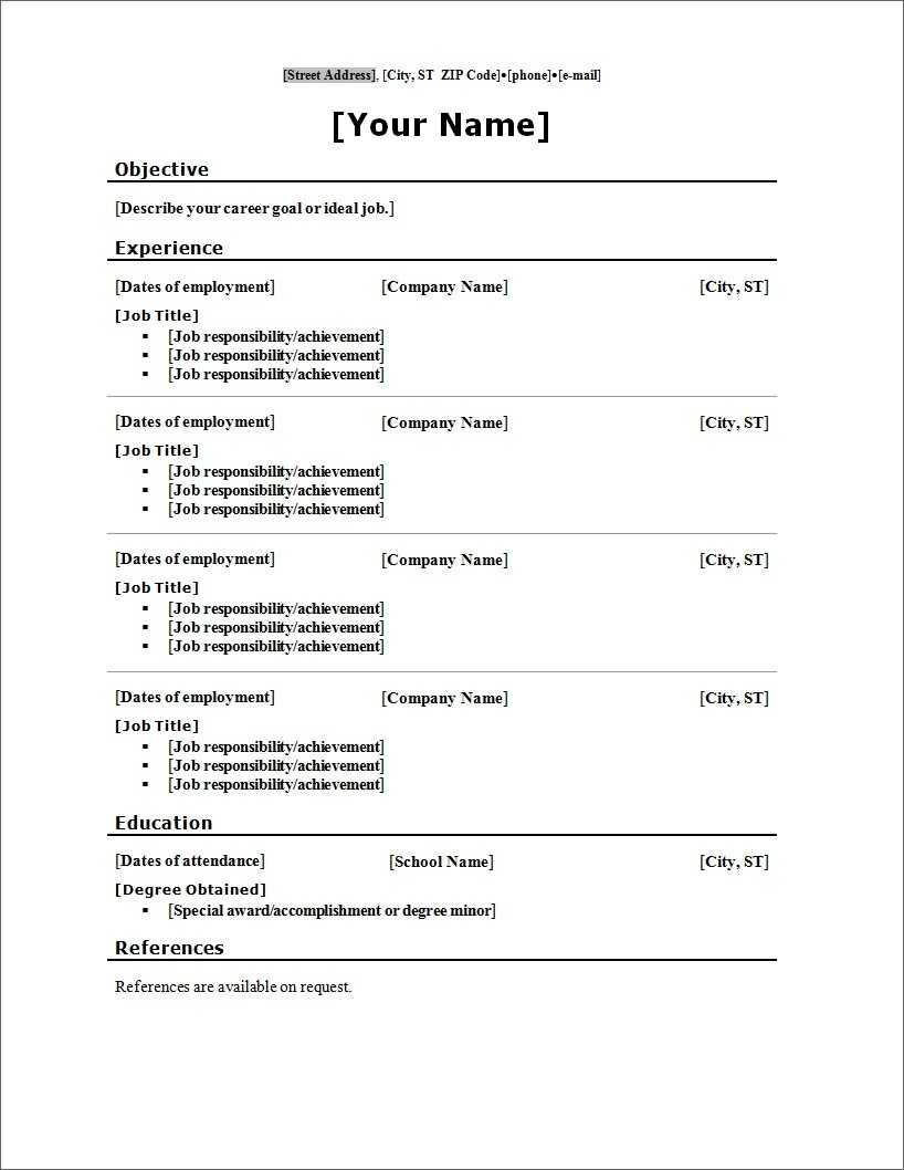 Resume. Free Download Creative Resume Templates Microsoft Inside Blank Resume Templates For Microsoft Word