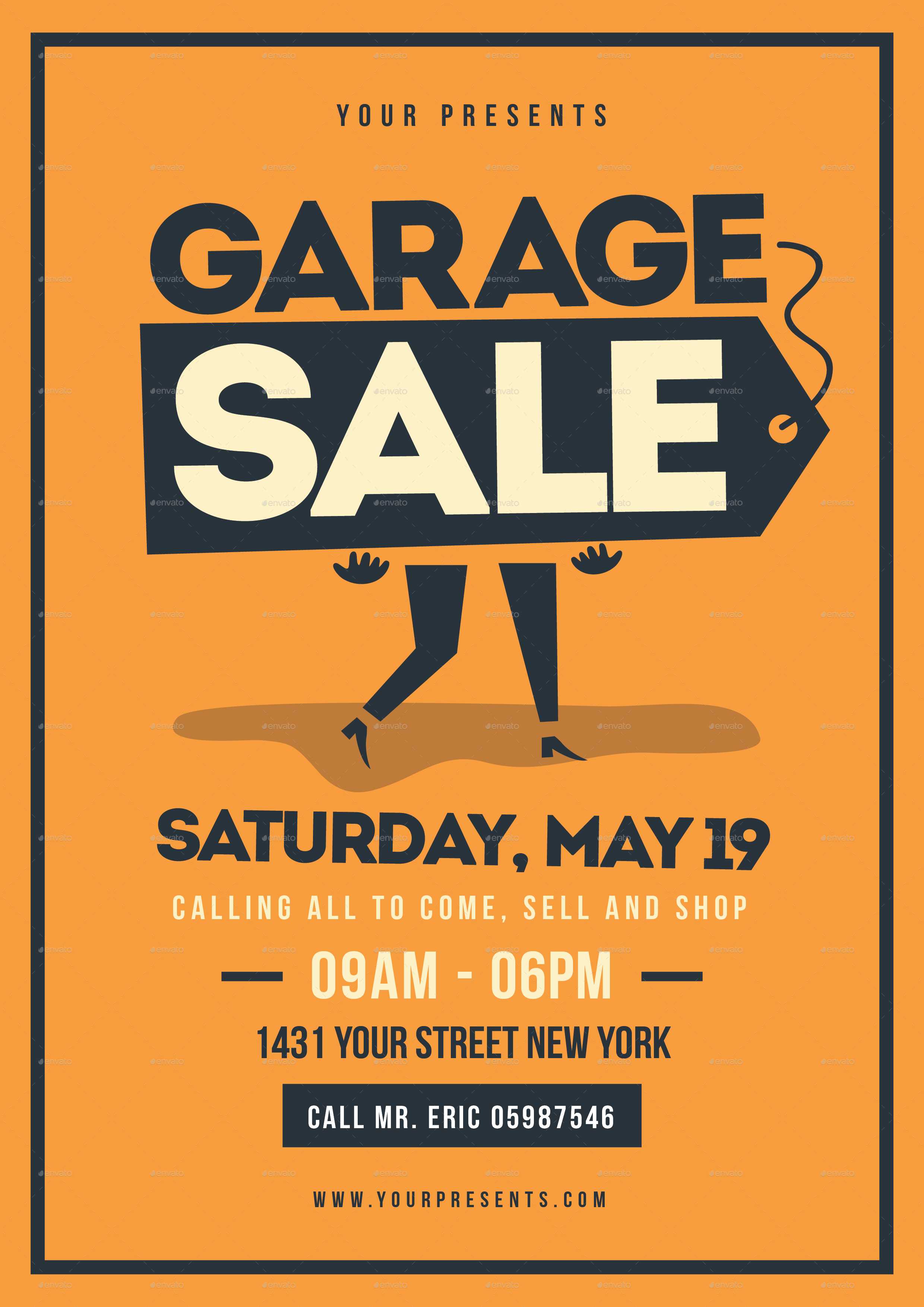 Retro Garage Sale Flyer Intended For Yard Sale Flyer Template Word