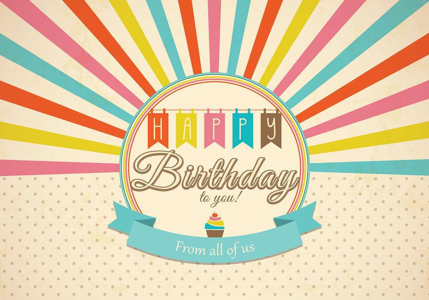 Retro Happy Birthday Card Psd - Free Photoshop Brushes At Within Photoshop Birthday Card Template Free