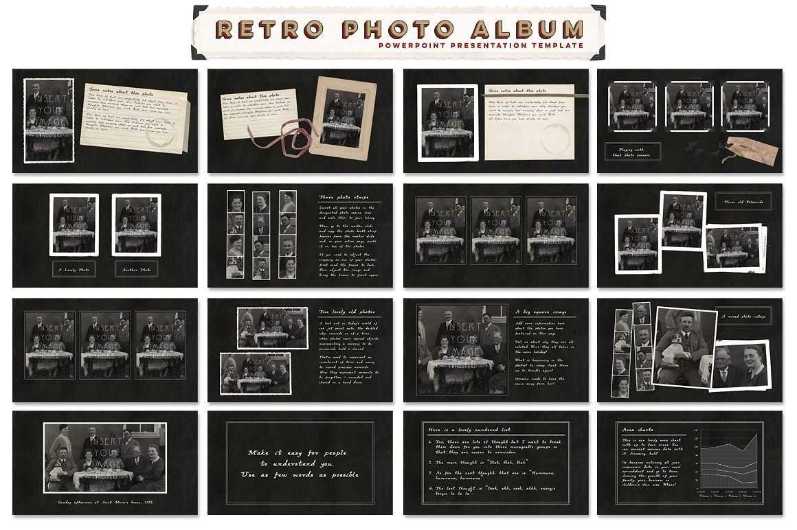 Retro Photo Album Ppt Templateblixa 6 Studios On In Powerpoint Photo Album Template