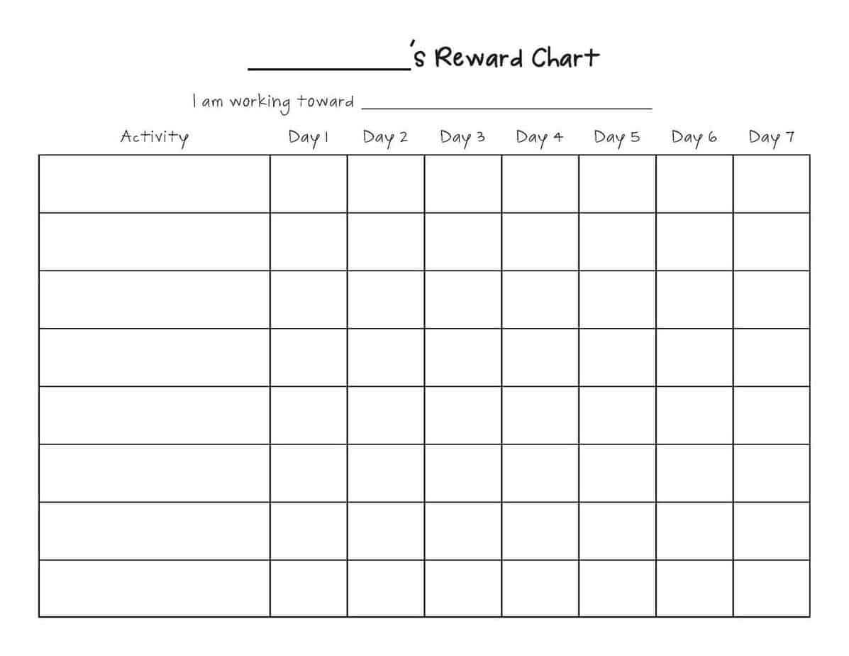 Reward Chart Templates – Word Excel Fomats Regarding Reward Chart Template Word