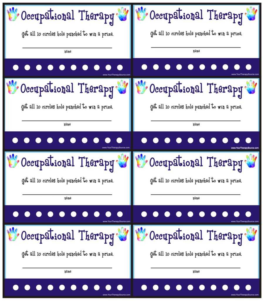 Reward Punch Cards For Ot/pt – Your Therapy Source Regarding Reward Punch Card Template