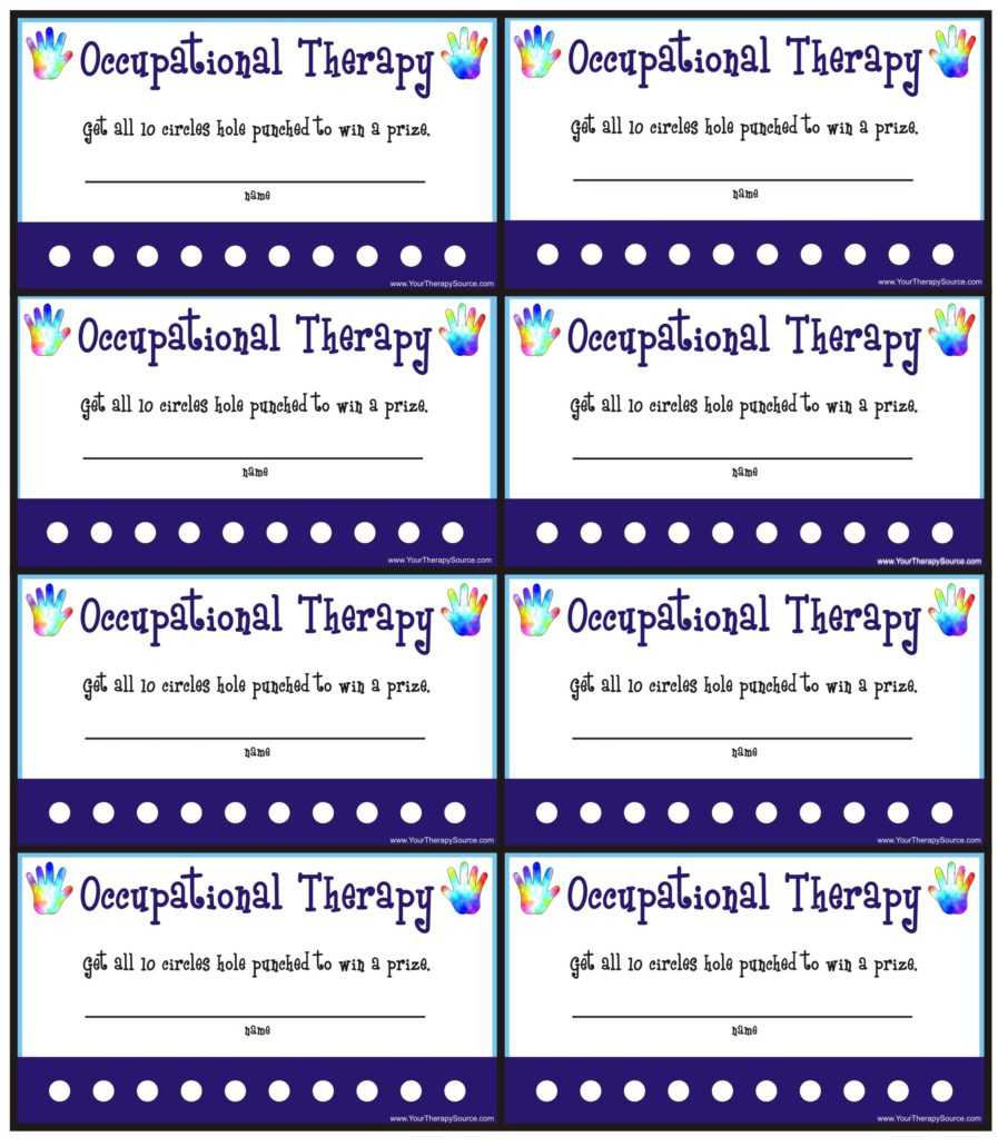 Reward Punch Cards For Ot/pt – Your Therapy Source Regarding Reward Punch Card Template
