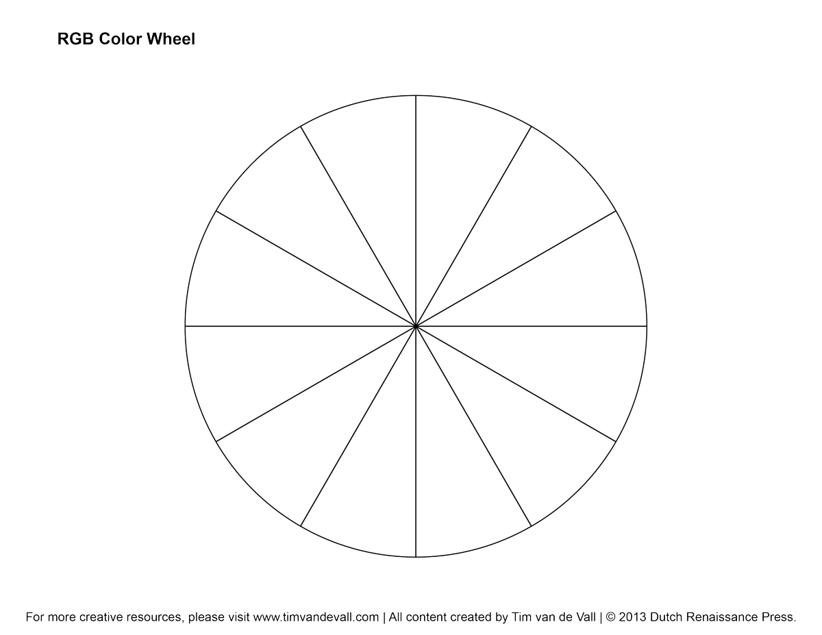 Rgb Color Wheel, Hex Values & Printable Blank Color Wheel For Blank Color Wheel Template