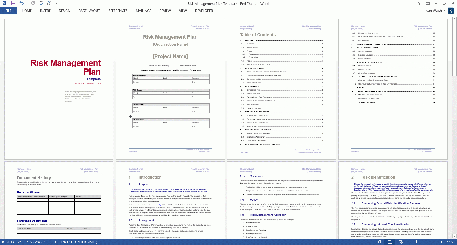 Risk Management Plan Template (Ms Word/excel) – Templates Intended For Risk Mitigation Report Template