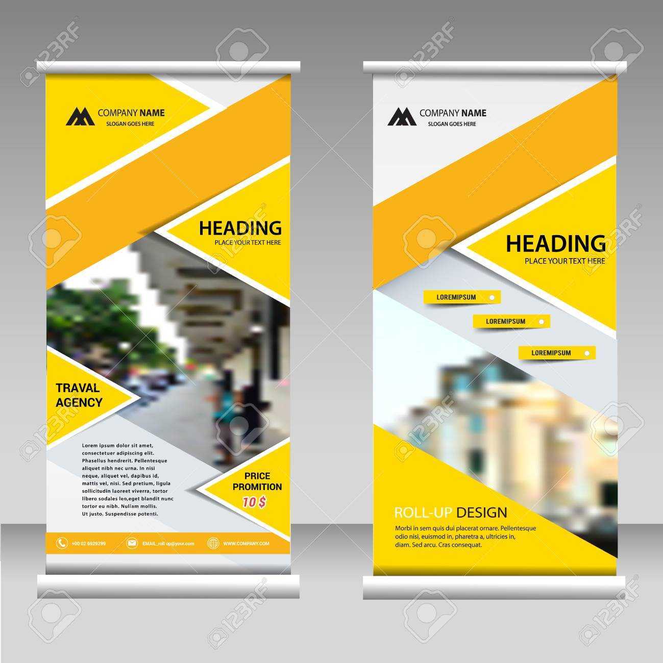 Roll Up Banner Business Design On Background.brochure Template.. Pertaining To Vinyl Banner Design Templates