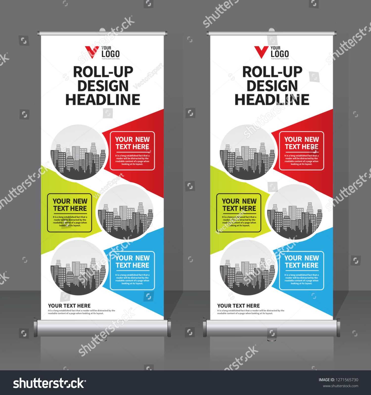Roll Up Banner Design Template, Vertical, Abstract Intended For Retractable Banner Design Templates