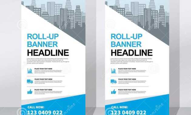 Roll Up Banner Design Template, Vertical, Abstract with Retractable Banner Design Templates