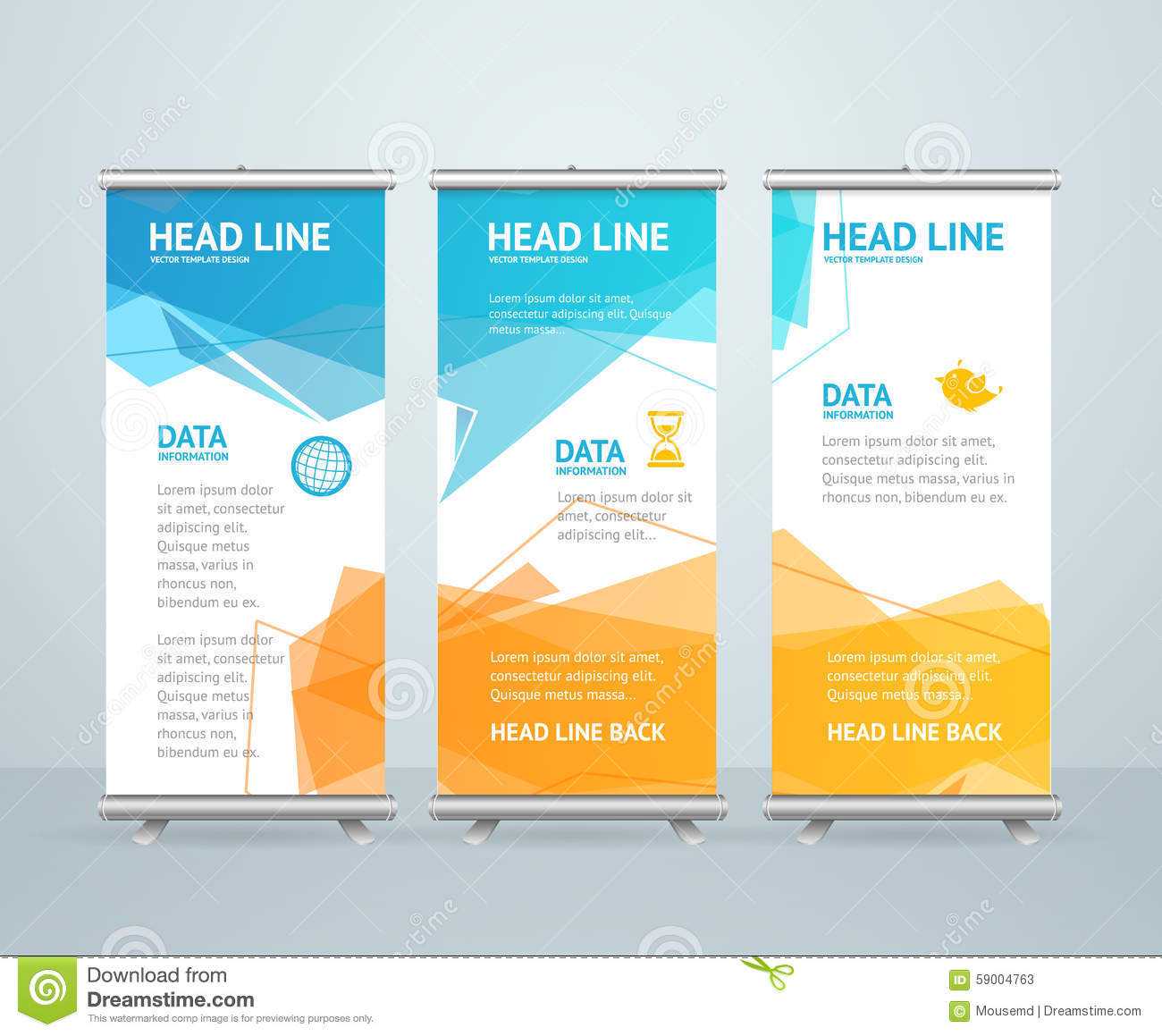 Roll Up Banner Stand Design. Vector Stock Vector For Pop Up Banner Design Template