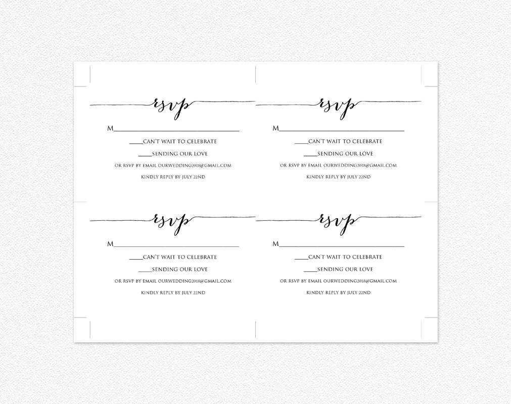Rsvp Card Printable Template · Wedding Templates And Printables For Template For Rsvp Cards For Wedding