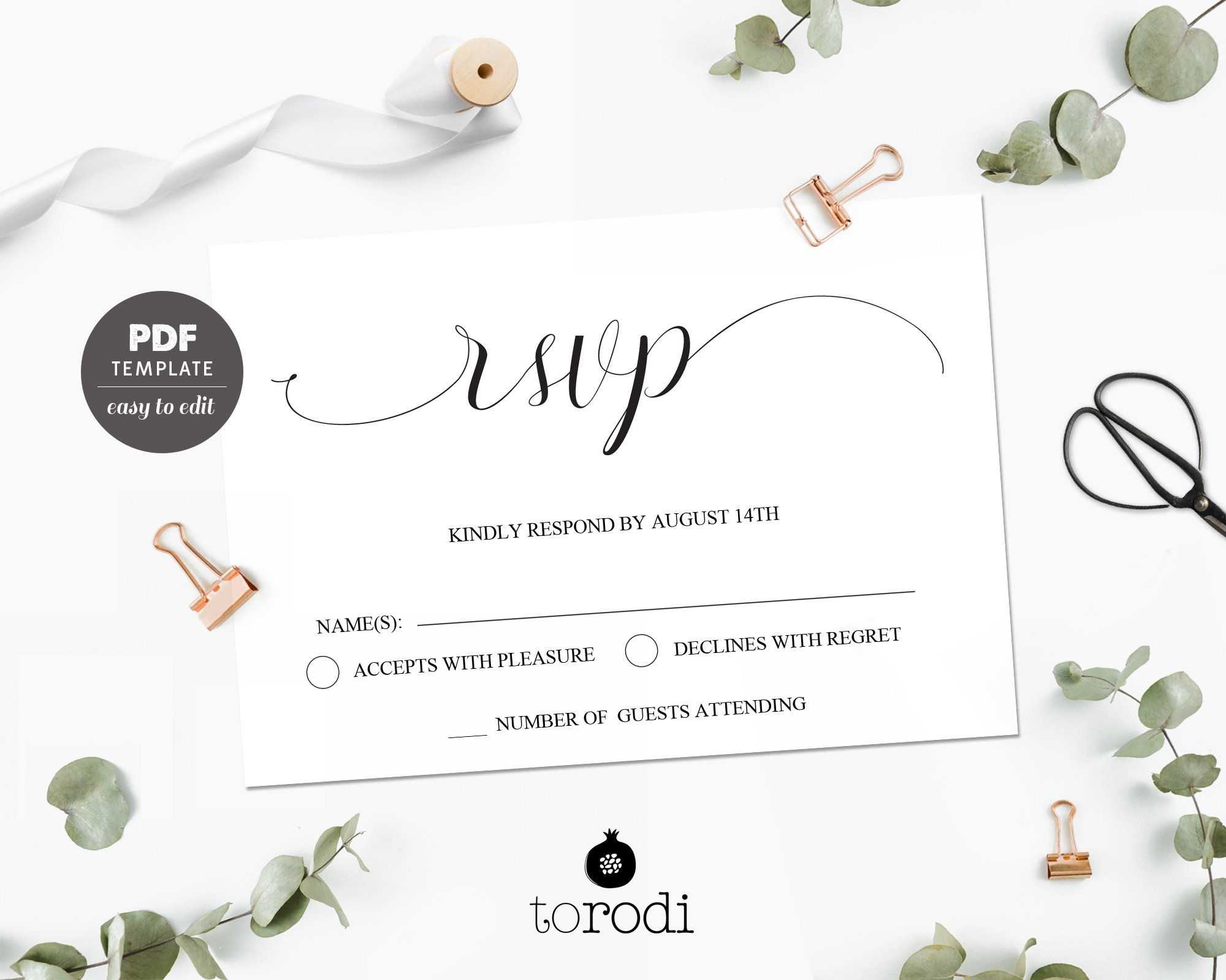 Rsvp Card Template. Wedding Rsvp Cards. Rsvp Postcard For Template For Rsvp Cards For Wedding