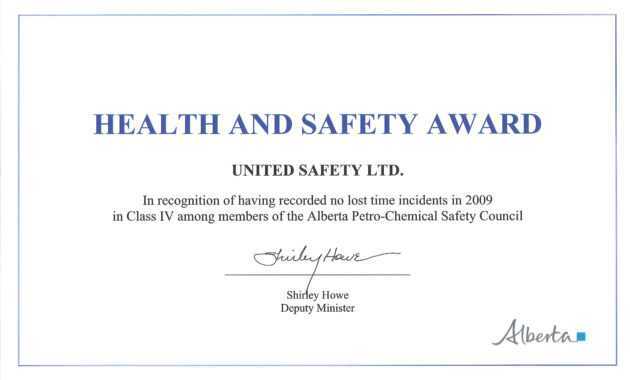 Safety Recognition Certificate Template - Atlantaauctionco with regard to Safety Recognition Certificate Template