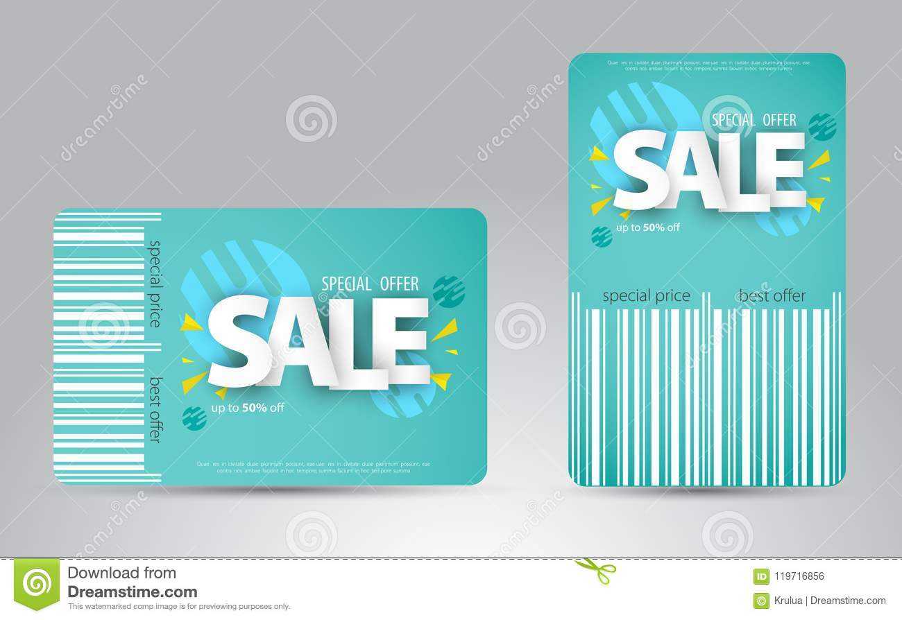 Sale Card Template Design For Your Business. Stock Vector Regarding Credit Card Templates For Sale