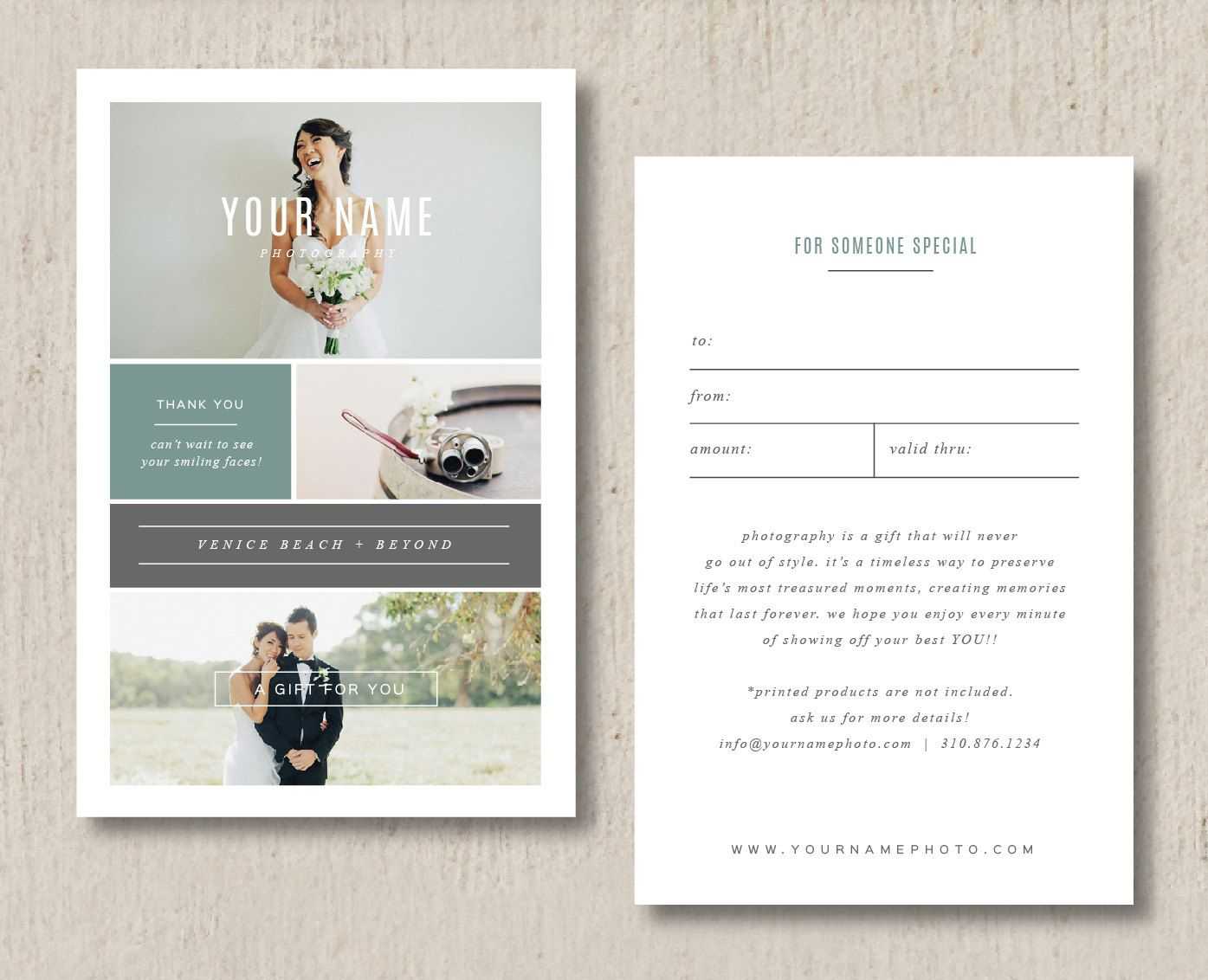 Sale Photographer Gift Card Templatesdesignbybittersweet Regarding Gift Certificate Template Indesign